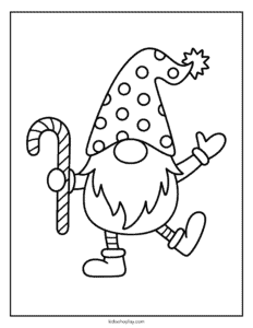holiday gnome coloring page