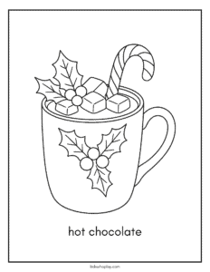 christmas hot chocolate coloring page