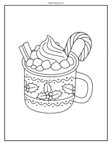 cozy hot coco coloring page