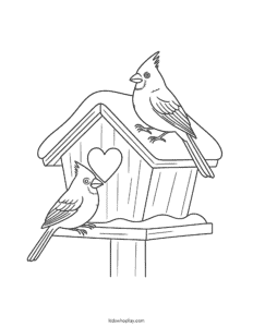 winter cardinal coloring page