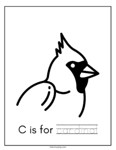 letter C cardinal coloring sheet