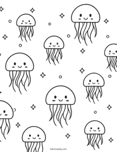 jellyfish coloring for kids
