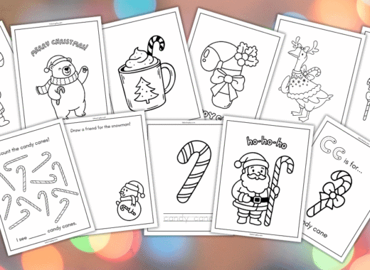 candy cane coloring pages for kids