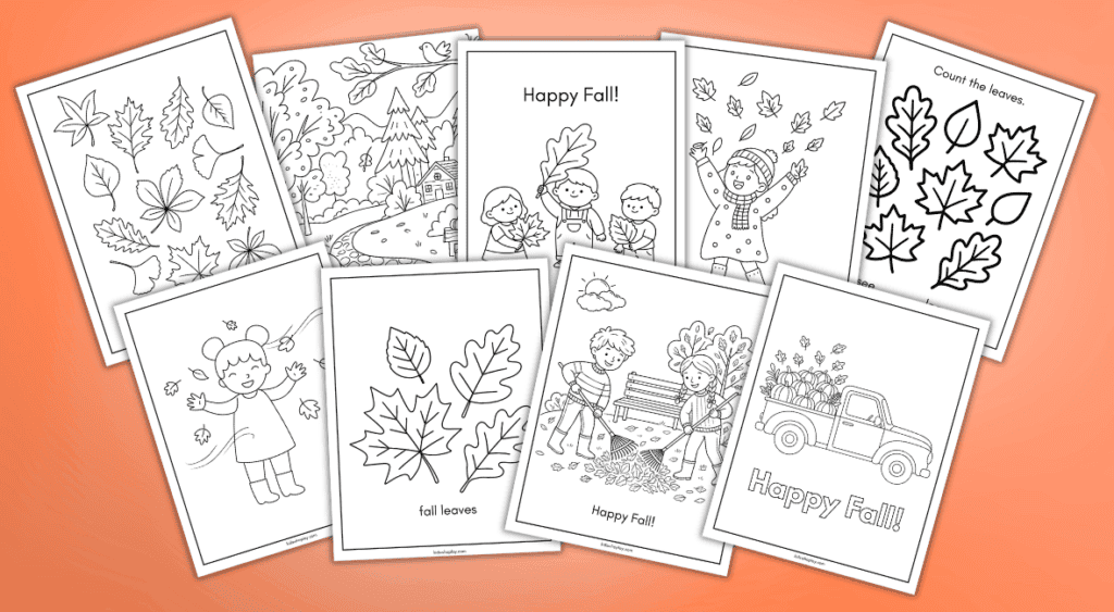 fall leaves coloring pages for kids