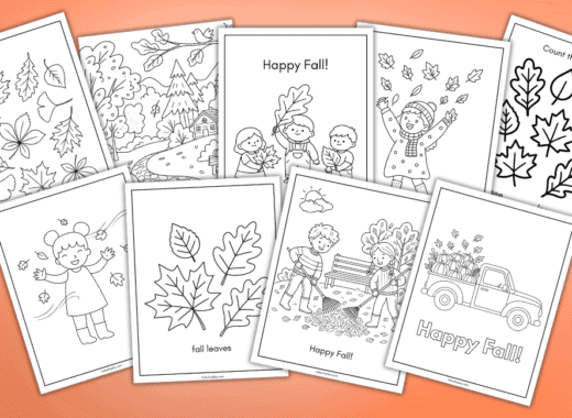 fall leaves coloring pages for kids