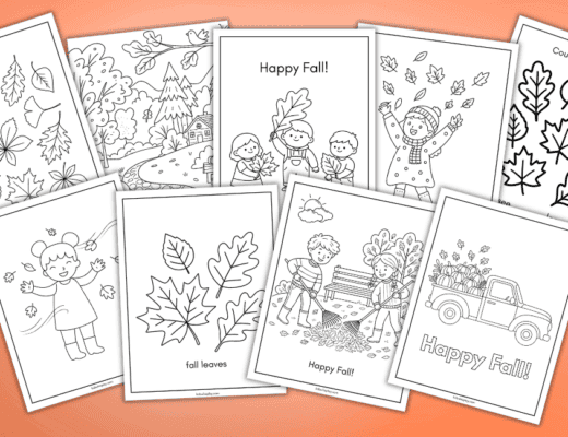 fall leaves coloring pages for kids