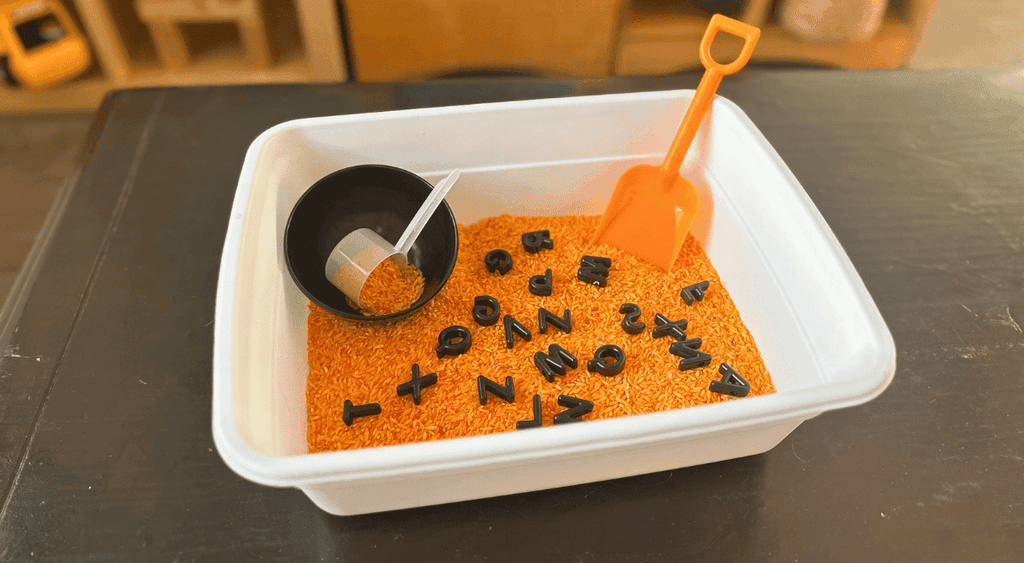 Halloween sensory rice for kids