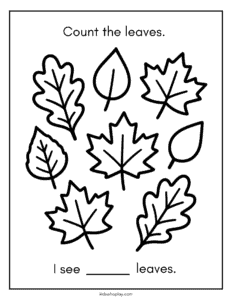 fall leaf counting printable