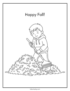 happy fall coloring page for kids
