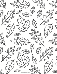coloring page of fall leaves