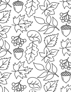 fall leaves coloring page
