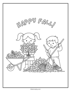 happy fall coloring page