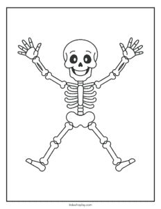 skeleton coloring sheet for kids