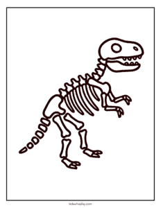 dinosaur skeleton coloring page