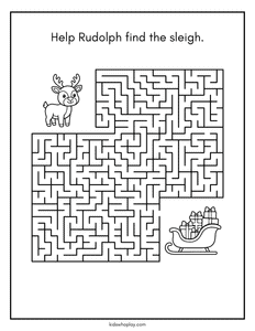 Christmas maze printable for kids