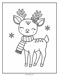 holiday reindeer coloring page