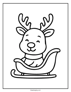 Christmas reindeer coloring page