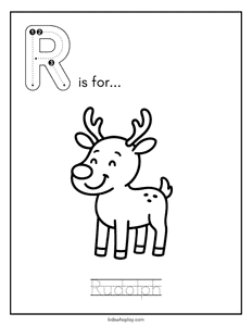 Rudolph the red nose reindeer coloring page