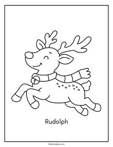Rudolph coloring page