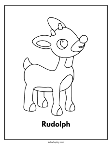 Rudolph coloring page for kids