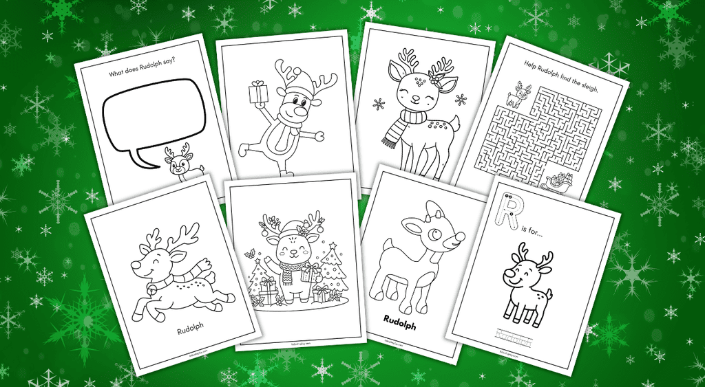 Rudolph coloring pages