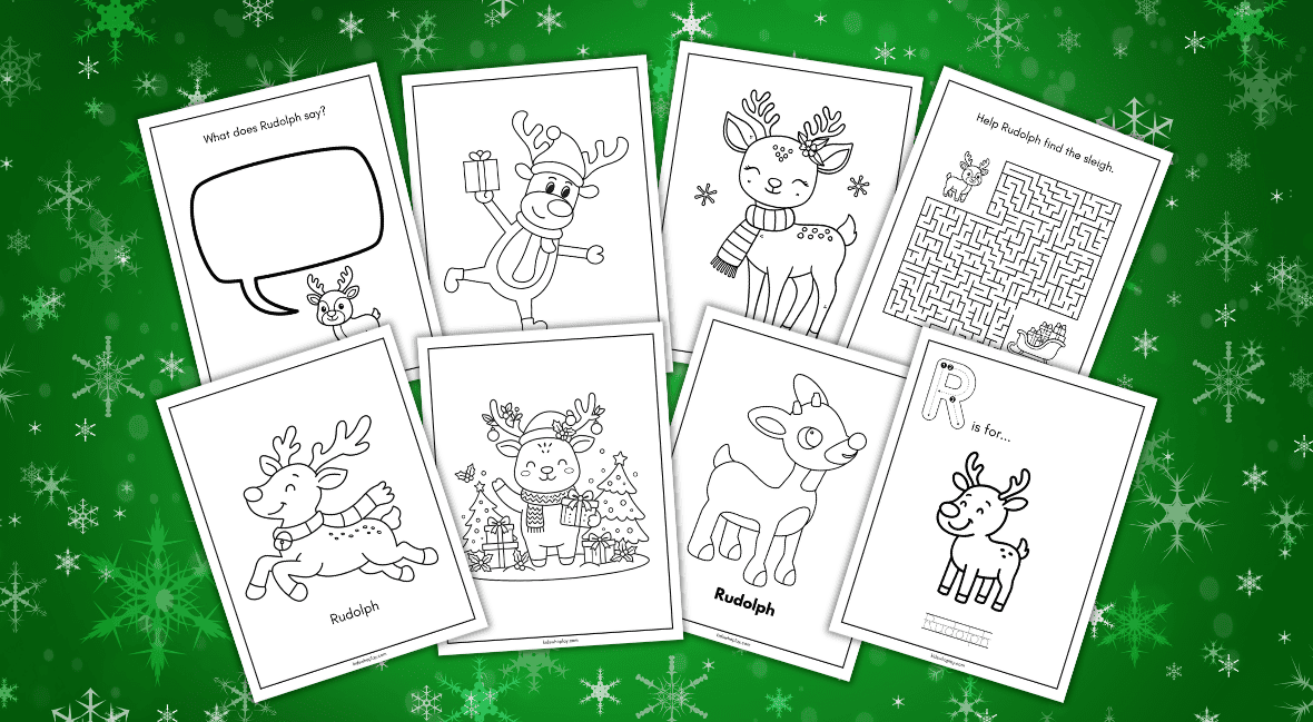 Rudolph coloring pages