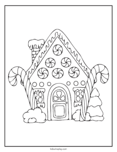 printable gingerbread house coloring sheet