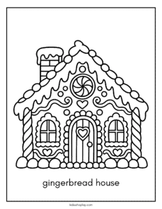 gingerbread house coloring sheet