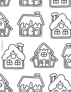 gingerbread house coloring book page
