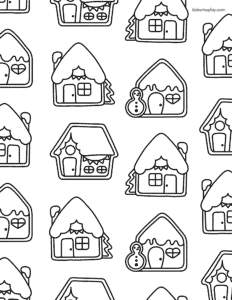 holiday gingerbread house coloring
