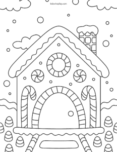 gingerbread house coloring page