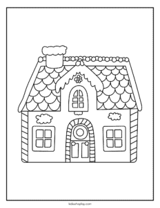 gingerbread house printable coloring page
