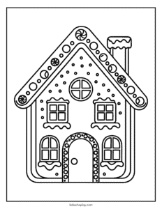 gingerbread house coloring sheet