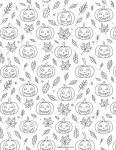 fall jack-o'-lantern coloring page