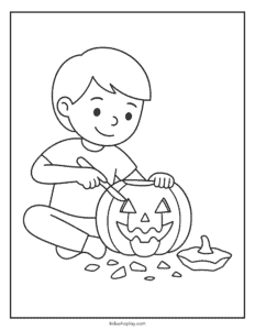 carving halloween pumpkins coloring sheet