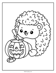 carving pumpkin coloring page