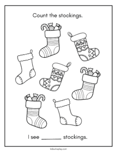 christmas stocking worksheet for kids