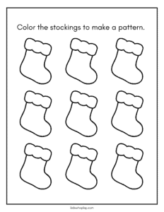 christmas stocking worksheet for kids