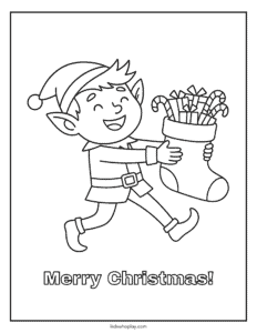 christmas elf coloring page