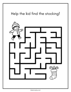 christmas maze printable for kids