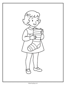 christmas stocking coloring for kids
