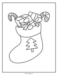 holiday stocking coloring page