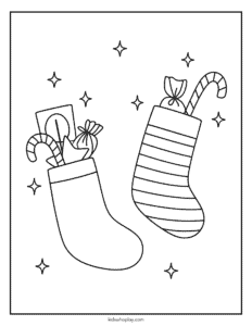 stocking coloring sheet for kids